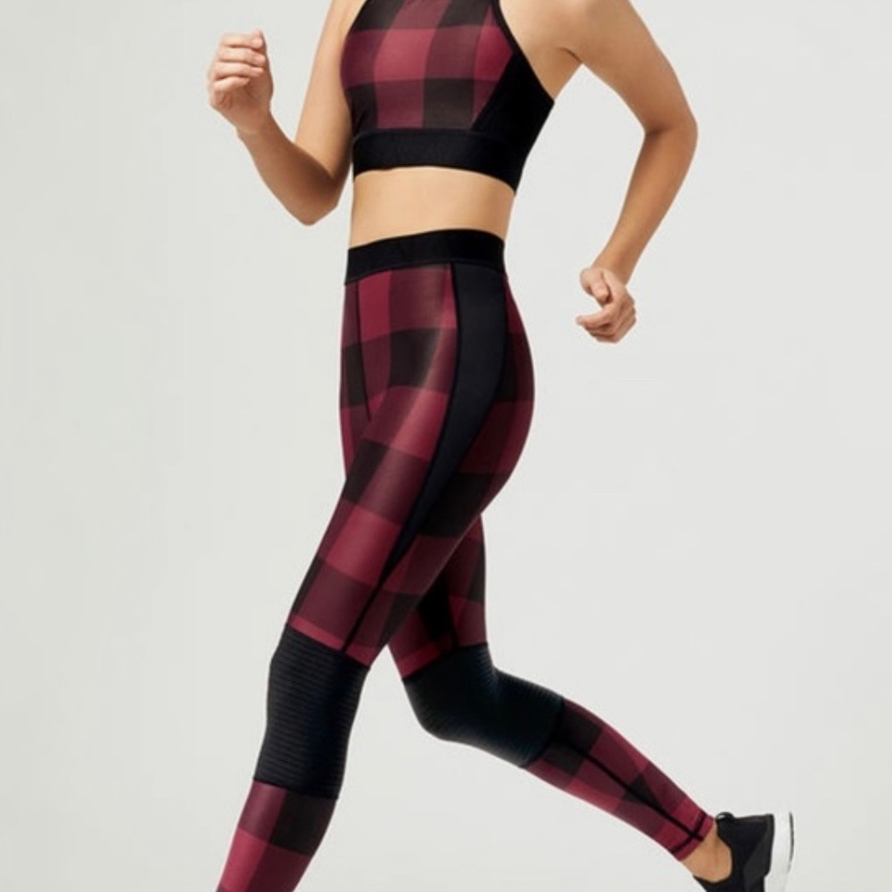 ALALA red black plaid leggings S